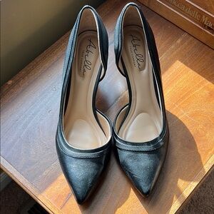 Aurielle Black Heels with Pointed Toe and Medium Height